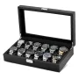 Ditur Scatola per orologi Orologi da 12 Nero Carbonio imitato DIT0000238