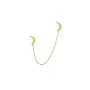 Jane Kønig Double Half Moon NO. 2 chain stud Orecchino Singolo Acciaio inossidabile dorato DHMC-AW26-SS-G