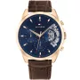 Orologio Tommy Hilfiger Baker 1710453 con quadrante Blu, cassa da 44 mm di diametro e Cinturino in pelle in Marrone