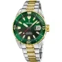 Orologio Festina Diver Ditur Special Edition F20706/2 con quadrante Verde, cassa da 41 mm di diametro e Bracciale in metallo bicolore in Oro, Argento