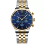 Orologio Bonvier Chronograph BV052 con quadrante Blu, cassa da 42 mm di diametro e Cinturino in metallo, Bracciale in metallo bicolore in Oro, Argento