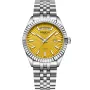 Orologio Dissing Day Date D1091 con quadrante Giallo, cassa da 41 mm di diametro e Cinturino in metallo in Argento