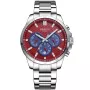 Orologio Dissing D1003 con quadrante Rosso, cassa da 46 mm di diametro e Cinturino in metallo in Argento