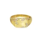 Jane Kønig Iced Signet Anello Argento Dorato EBISR-XJK23-G