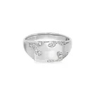 Jane Kønig Iced Signet Anello Argento EBISR-XJK23-S