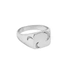 Jane Kønig Half Moon NO. 2 Signet Ring Anello Acciaio Inossidabile HMSR-AW26-SS-S